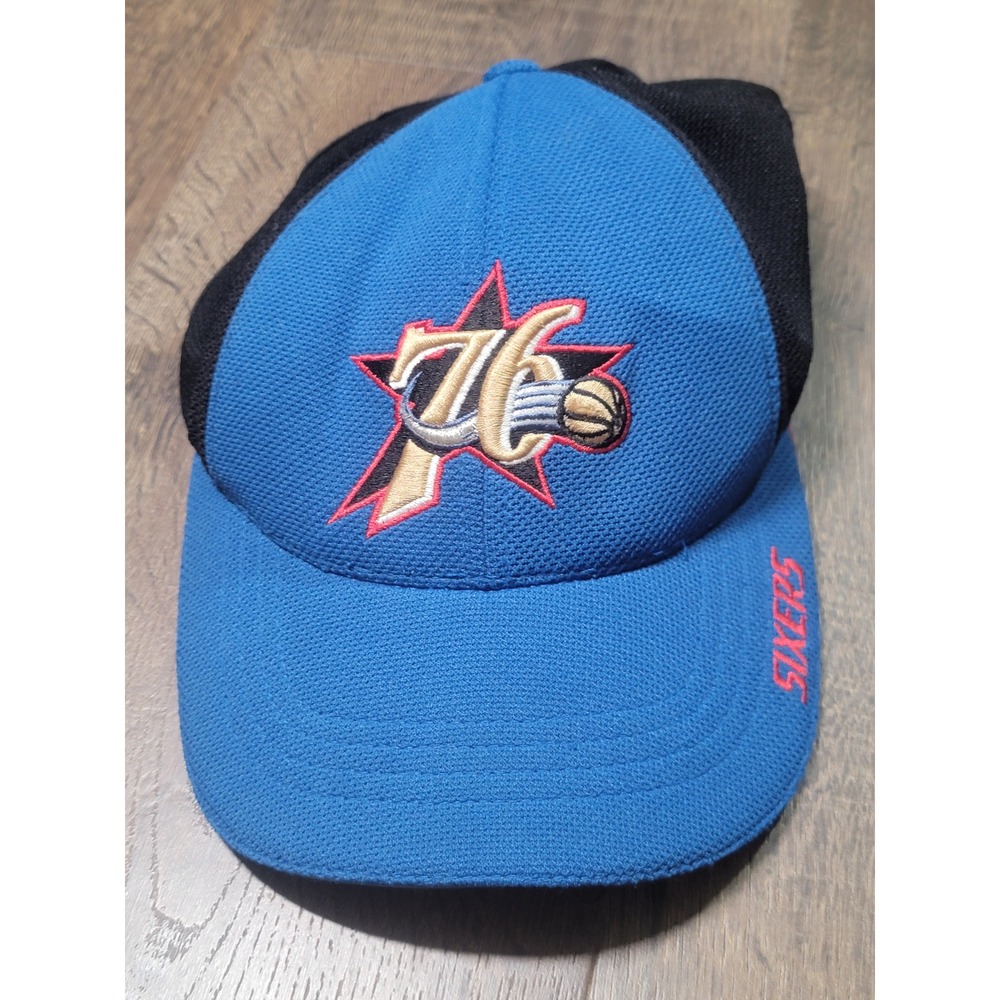 Nike Team Philadelphia 76ers Hat Blue Black NBA Stretch Fit Universal Vintage‎